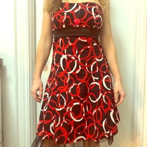 Fab Italian dress red white and black